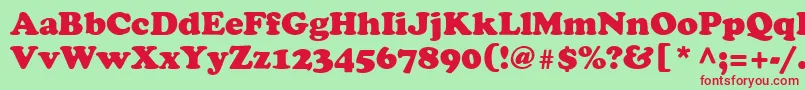 Cooper Font – Red Fonts on Green Background