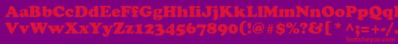 Cooper Font – Red Fonts on Purple Background