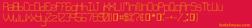 SpeakeasyMenuRegular Font – Orange Fonts on Red Background