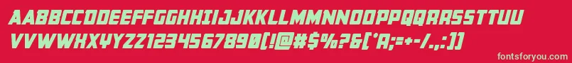 Buchananboldital Font – Green Fonts on Red Background