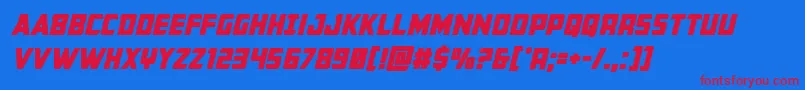 Buchananboldital Font – Red Fonts on Blue Background