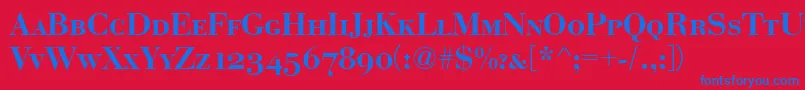 Eurobodscddembol Font – Blue Fonts on Red Background