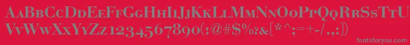 Eurobodscddembol Font – Gray Fonts on Red Background