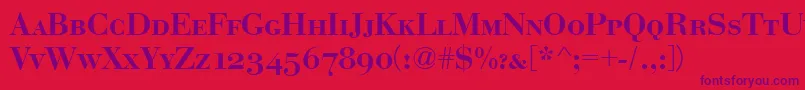 Eurobodscddembol Font – Purple Fonts on Red Background