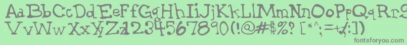 フォントGarthrg – 緑の背景に灰色の文字