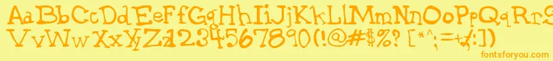 Garthrg Font – Orange Fonts on Yellow Background