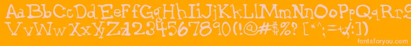 Garthrg Font – Pink Fonts on Orange Background