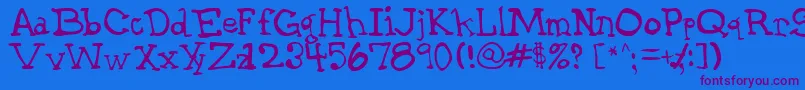 Garthrg-Schriftart – Violette Schriften auf blauem Hintergrund