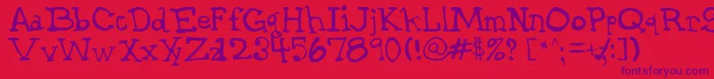 Garthrg Font – Purple Fonts on Red Background