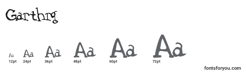 Garthrg Font Sizes