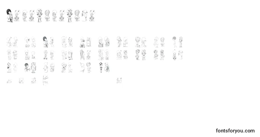Czcionka Comorimorito – alfabet, cyfry, specjalne znaki