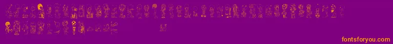 Comorimorito Font – Orange Fonts on Purple Background