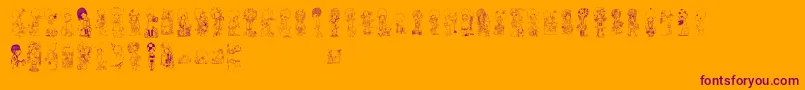 Comorimorito Font – Purple Fonts on Orange Background