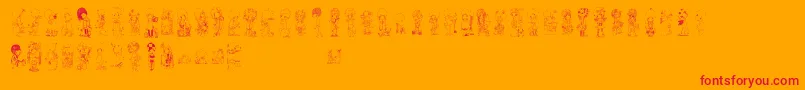 Comorimorito Font – Red Fonts on Orange Background