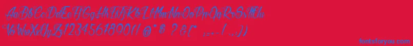 ButterKings-Schriftart – Blaue Schriften auf rotem Hintergrund