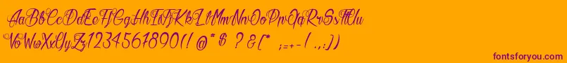 ButterKings-Schriftart – Violette Schriften auf orangefarbenem Hintergrund
