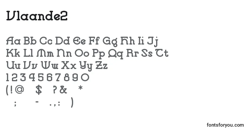 Schriftart Vlaande2 – Alphabet, Zahlen, spezielle Symbole