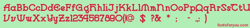 Vlaande2 Font – Red Fonts on Green Background