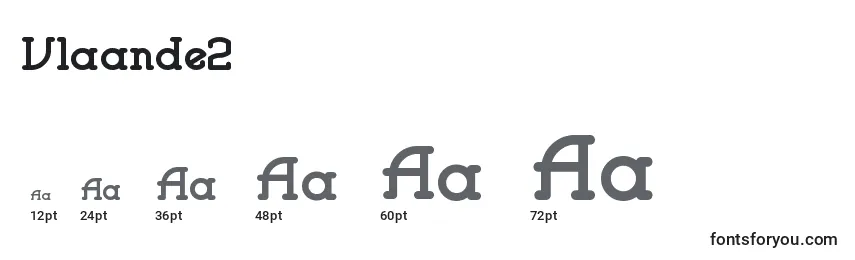 Размеры шрифта Vlaande2