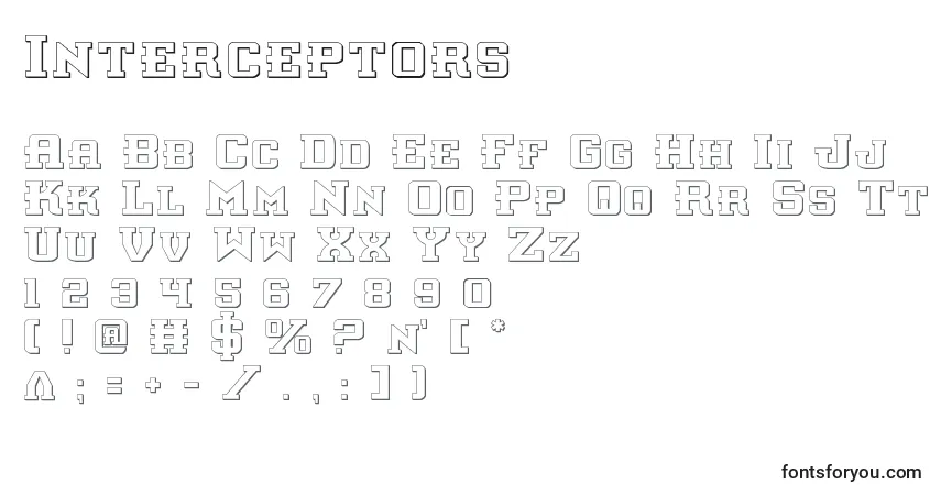 Interceptors Font – alphabet, numbers, special characters