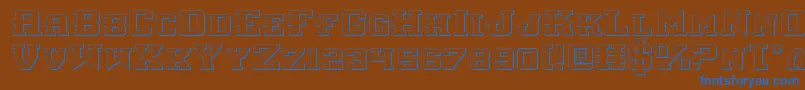 Interceptors Font – Blue Fonts on Brown Background