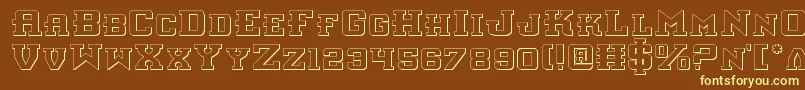 Interceptors Font – Yellow Fonts on Brown Background