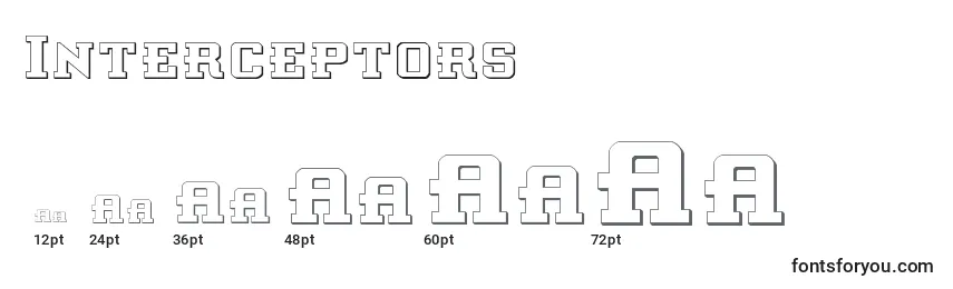 Размеры шрифта Interceptors