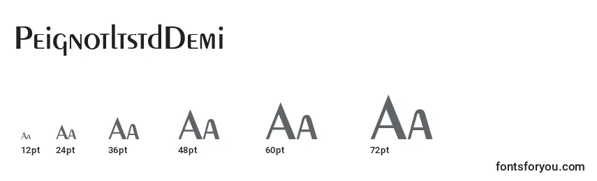 Размеры шрифта PeignotltstdDemi