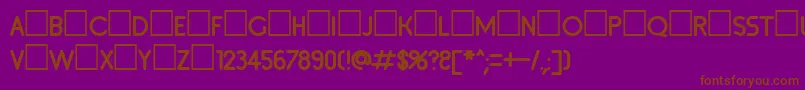 Inset2-Schriftart – Braune Schriften auf violettem Hintergrund