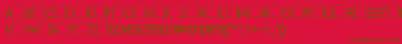 Inset2 Font – Brown Fonts on Red Background