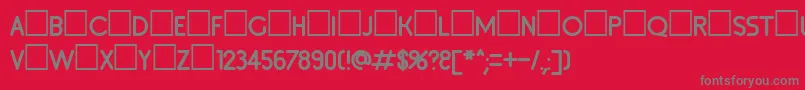 Inset2 Font – Gray Fonts on Red Background