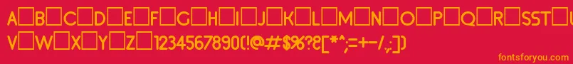 フォントInset2 – 赤い背景にオレンジの文字