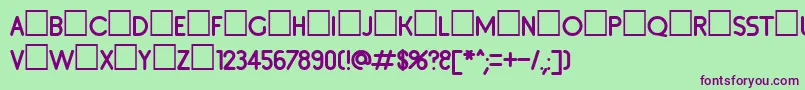 Inset2 Font – Purple Fonts on Green Background