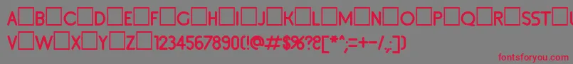 Inset2 Font – Red Fonts on Gray Background