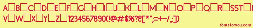 Inset2 Font – Red Fonts on Yellow Background