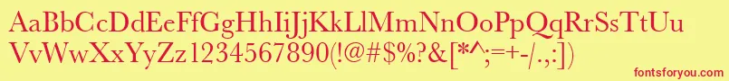 Urwbaskertnar Font – Red Fonts on Yellow Background
