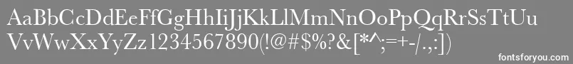 フォントUrwbaskertnar – 灰色の背景に白い文字
