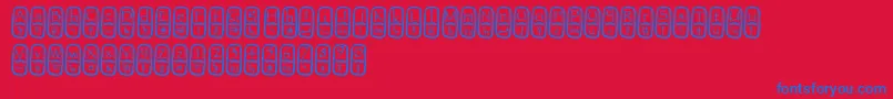 フォントCartouche – 赤い背景に青い文字