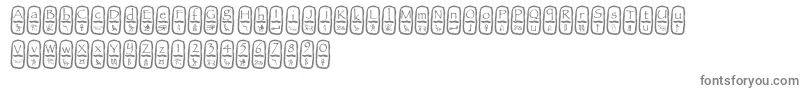 Cartouche-fontti – harmaat kirjasimet valkoisella taustalla