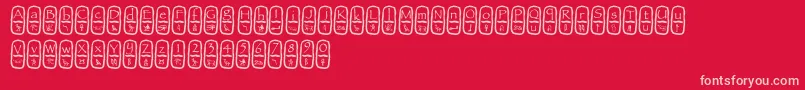 フォントCartouche – 赤い背景にピンクのフォント