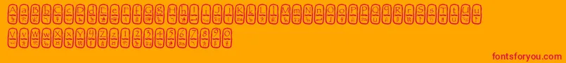 Cartouche-fontti – punaiset fontit oranssilla taustalla