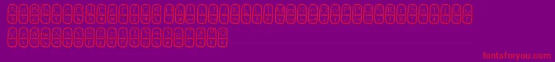 フォントCartouche – 紫の背景に赤い文字