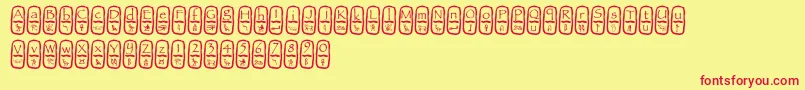 Cartouche Font – Red Fonts on Yellow Background