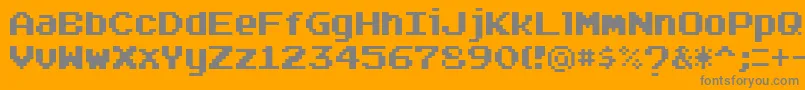 Arcadepix Font – Gray Fonts on Orange Background