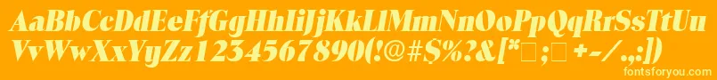 Police LocuraDisplaySsiItalic – polices jaunes sur fond orange