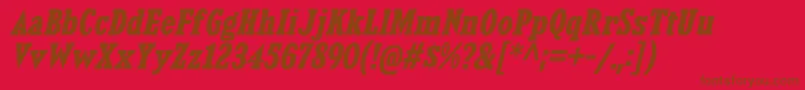More about KingsbridgeScBdIt Font KingsbridgeScBdIt Font – Brown Fonts on Red Background