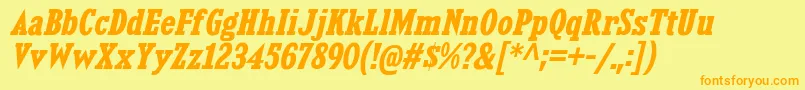 KingsbridgeScBdIt Font – Orange Fonts on Yellow Background