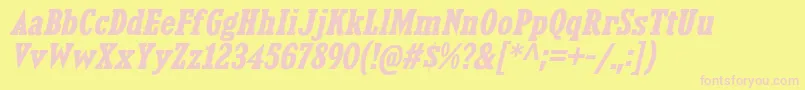 KingsbridgeScBdIt Font – Pink Fonts on Yellow Background