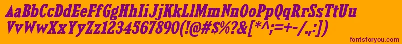 KingsbridgeScBdIt Font – Purple Fonts on Orange Background