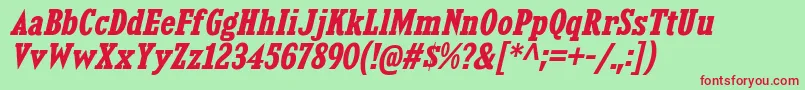 KingsbridgeScBdIt Font – Red Fonts on Green Background